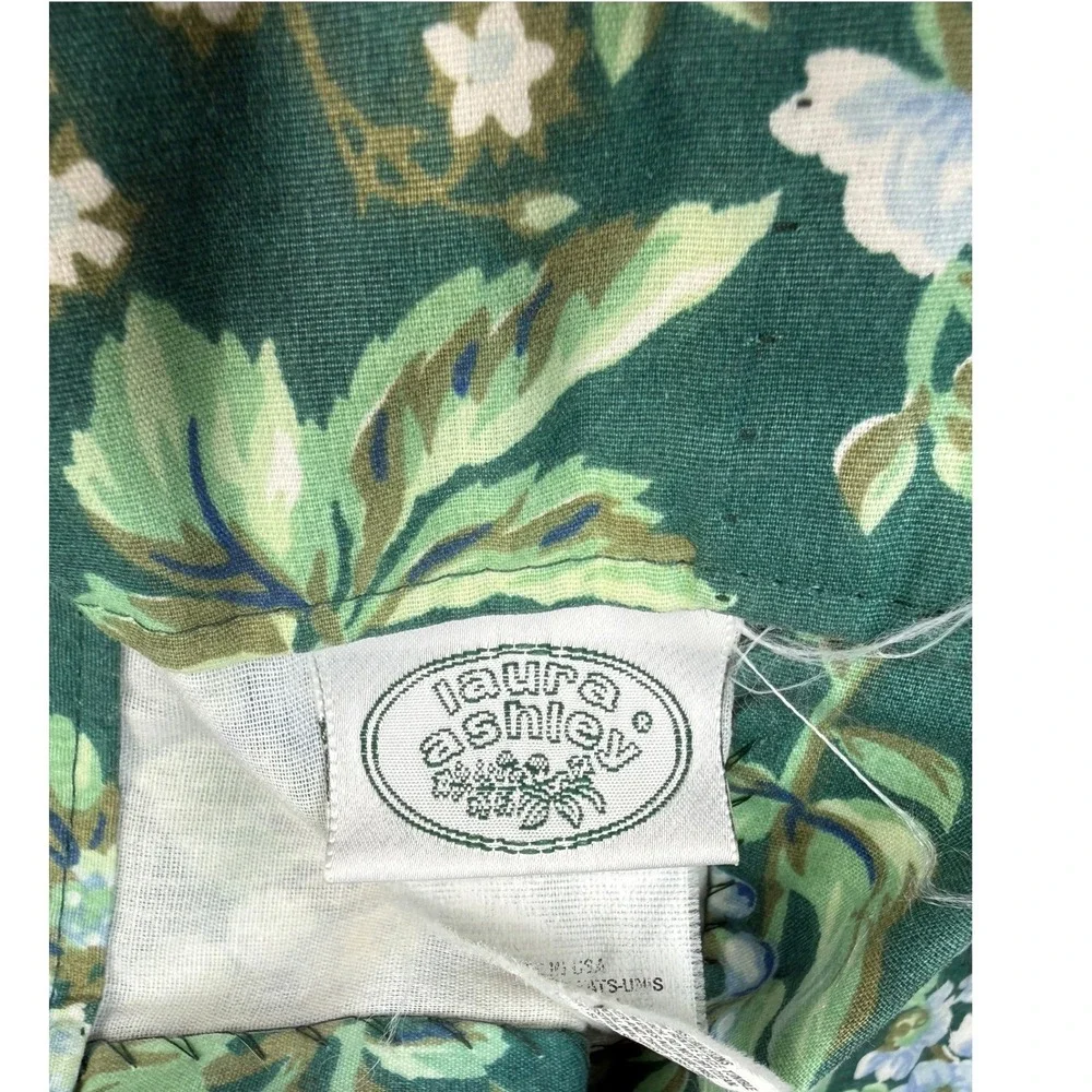VTG Laura Ashley Bramble Berry Window Valance Lined Green Floral 18x84 Set of‎ 2
